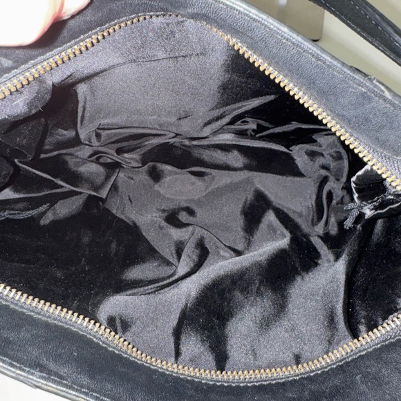 Via Spiga Yvette Black Laser Cut Genuine Cow Leather Elegant Shoulder Bag Rustic - Picture 11 of 12